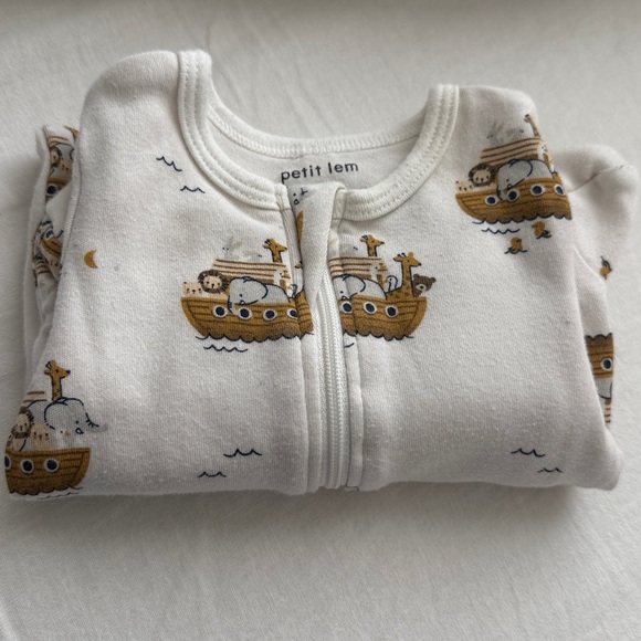 Petit Lem On the Ark Cream Print Sleeper - Picture 8 of 8